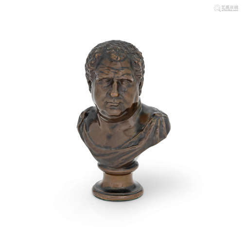 A 19th century bronze bust of the Emperor Aulus Vitellius