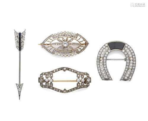 (4) Four diamond brooches