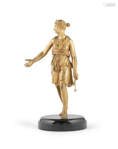 A French 19th century gilt-bronze figure of Diana