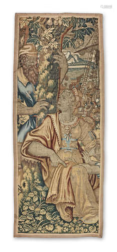 A Flemish 17th century tapestry fragment