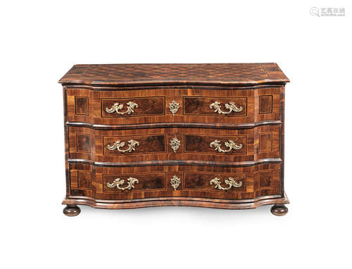 18th century and later A South German walnut, rosewood, boxwood strung and parquetry commode