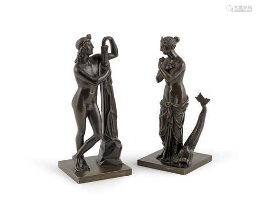 Late 19th / early 20th century  A pair of bronze figures of Apollo and Venus