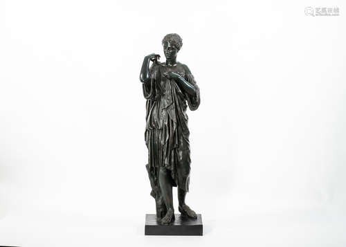 Late 19th century After the antique, A large bronze figure of Diana of Gabii