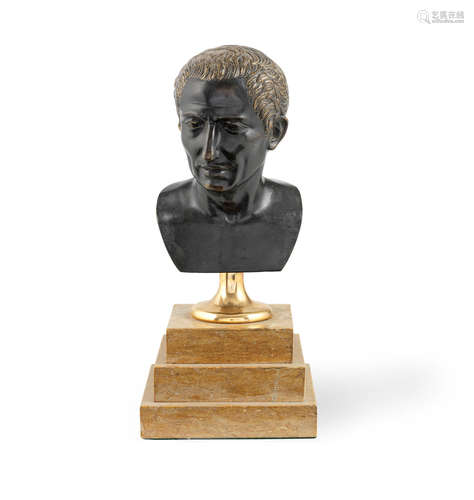 late 19th century  A bronze bust of Julius Caesar