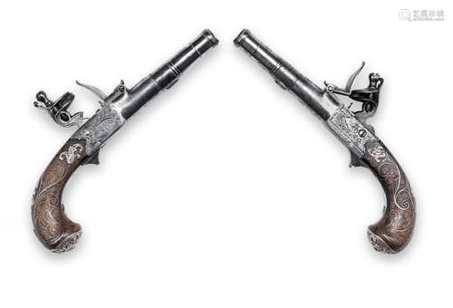 A Pair Of Flintlock Box-Lock Pocket Pistols, by Ketland & Co., London, Late 18th Century