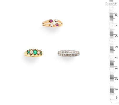 (7) A collection of gem-set rings