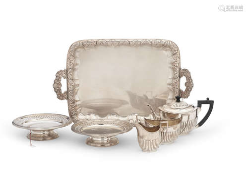 by Barnards, London 1881  (6) A three-piece Victorian silver tea service