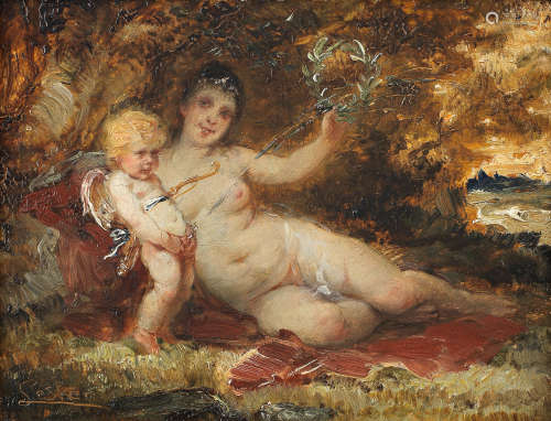 Cupid with Venus Attributed to Ludwig Lesker(German, 1840-1890)