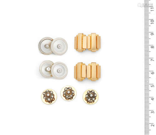 (qty) A collection of cufflinks and studs