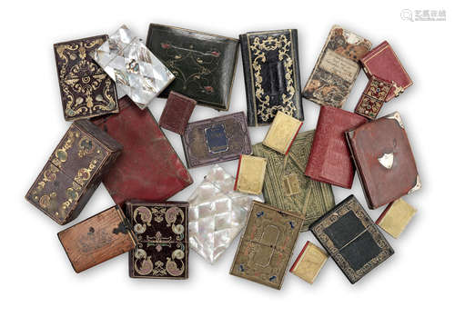 A collection of 19th century card cases, wallets and aide memoires