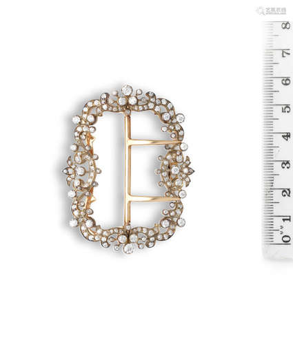 A diamond brooch/buckle, circa 1900