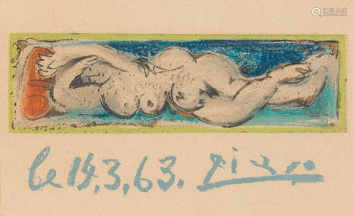 Reclining Nude, 1963 11cm x 17.4cm After Pablo Picasso(Spanish, 1881-1973)