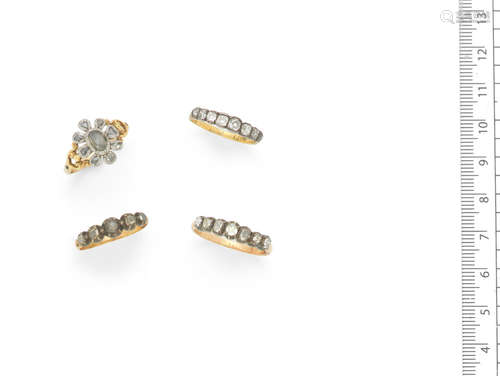 (4) Four diamond rings, early 19th century