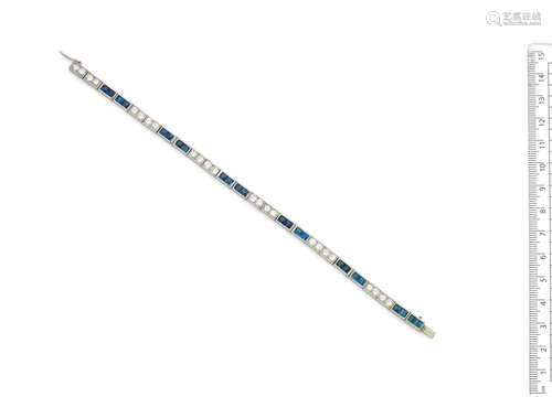 A sapphire and diamond bracelet