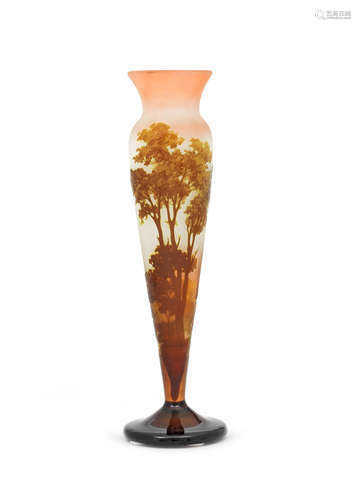 Circa 1900 A Galle cameo glass vase