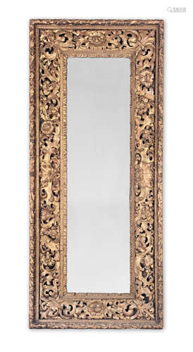 late 18th / early 19th century A large North Italian carved giltwood mirror