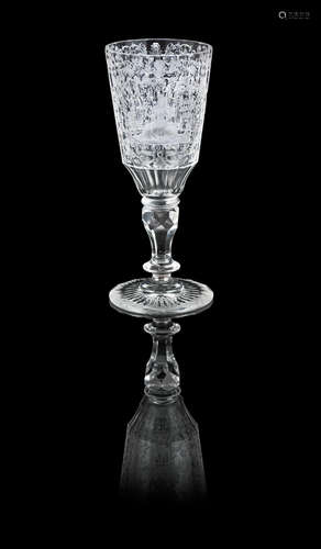 An intricately engraved Silesian goblet