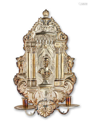 After a design by Daniel Marot (1661-1752)  A Dutch late 17th century silver wall sconce