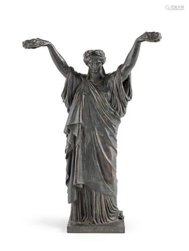 A bronze figure of Francia remuneradora by Georges Diebolt, French, (1816-1861)