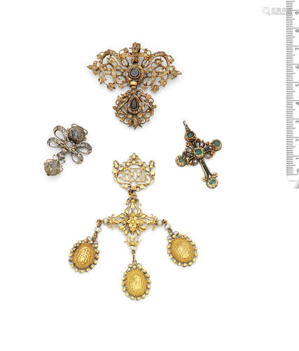 (4) Four gem-set jewels, 18th century - 19th century