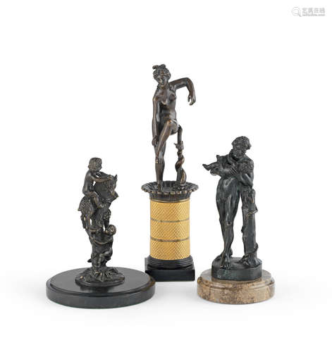 A group of three Renaissance style bronzes