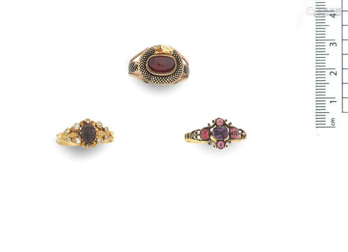 (6) A collection of gem-set rings, 18th century - 19th century