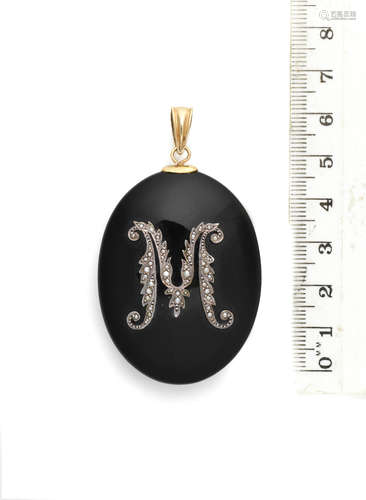 A late 19th century onyx locket