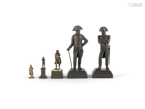 A pair of 19th century iron figures of Napoleon and Frederick the Great