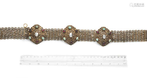 A late 19th century gem-set belt, Austro-Hungarian