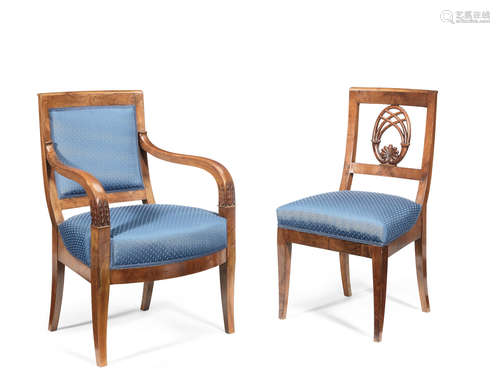 A set of six North European 19th century mahogany dining chairs