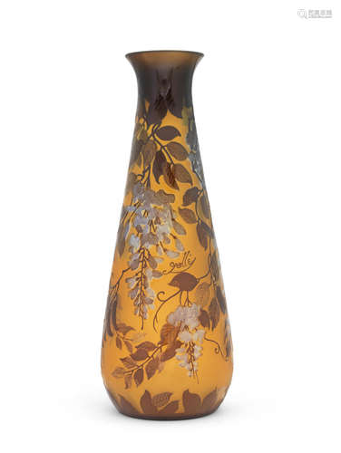 A Galle cameo glass vase