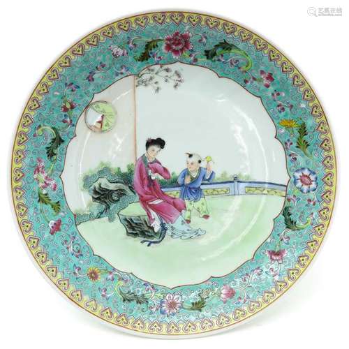 A Famille Rose Plate