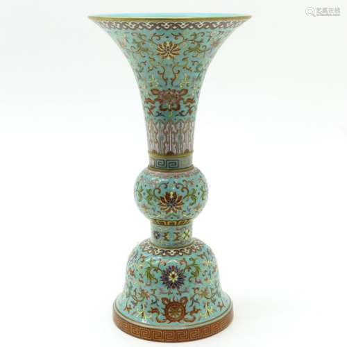 A Famille Rose Alter Candlestick