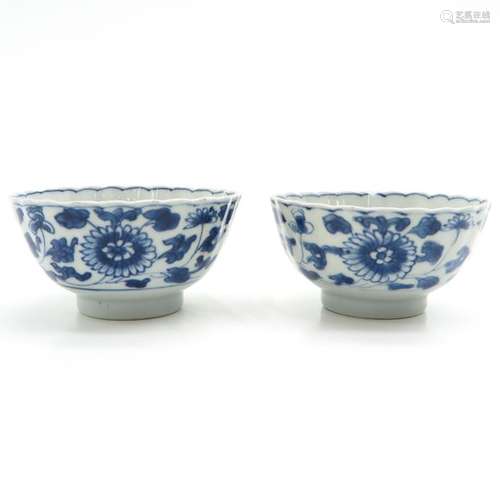 A Pair of Blue and White Bowls