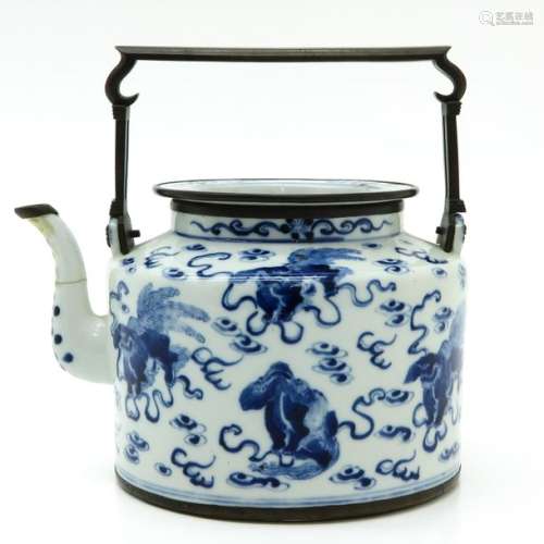 A Blue and White Kettle