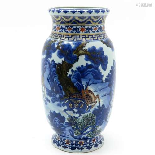 A Blue and Brown Decor Vase