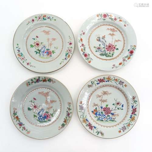 A Lot of 4 Famille Rose Plates