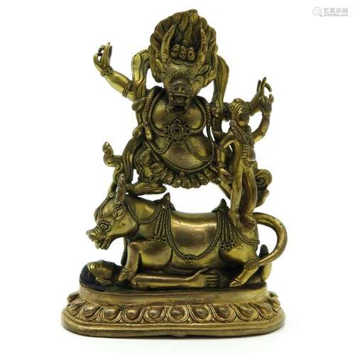 A Gilt Bronze Hindu Sculpture