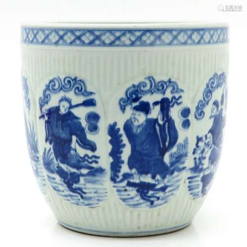 A Blue and White Cache Pot