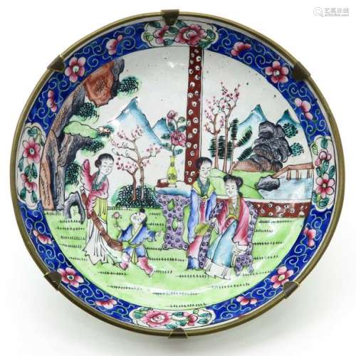 A Cantonese Enamel Plate