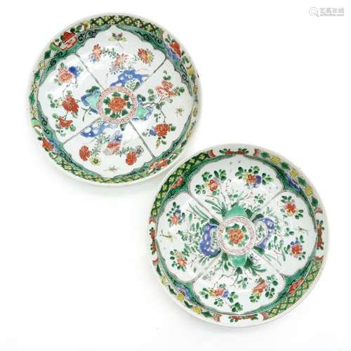 A Pair of Famille Verte Plates