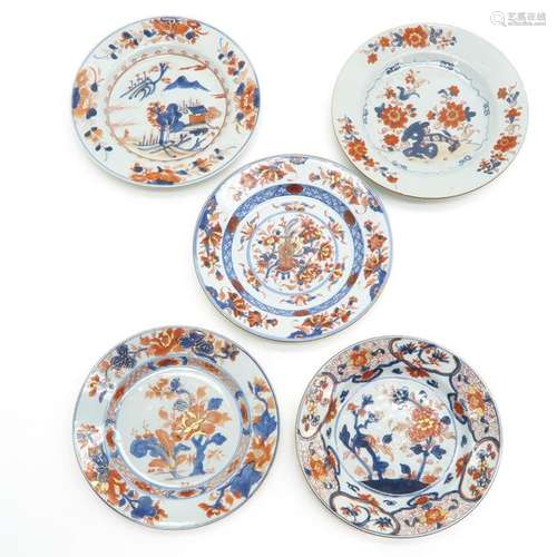 A Lot of 5 Imari Plates