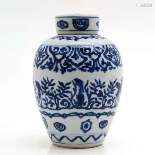 A Blue and White Ginger Jar