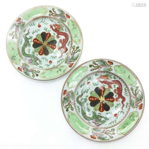 A Pair of Polychrome Plates