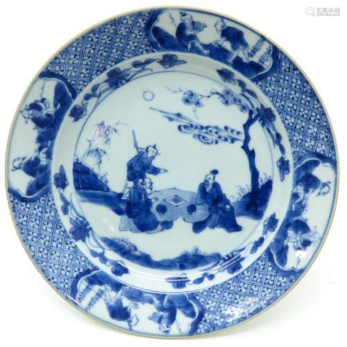 A Blue and White Decor Plate