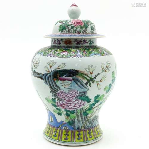 A Famille Rose Temple Jar