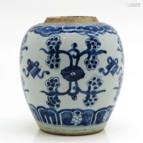 A Blue and White Ginger Jar