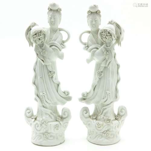 A Pair of Blanc de Chine Sculptures
