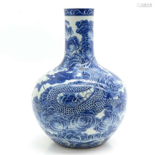 A Large Blue and White Vase