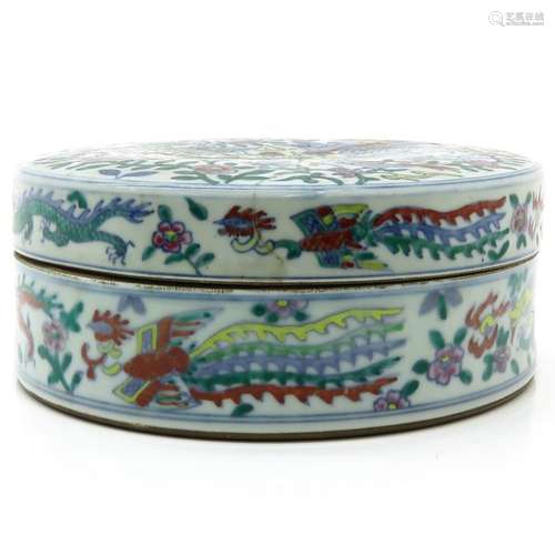 A Polychrome Decor Round Box